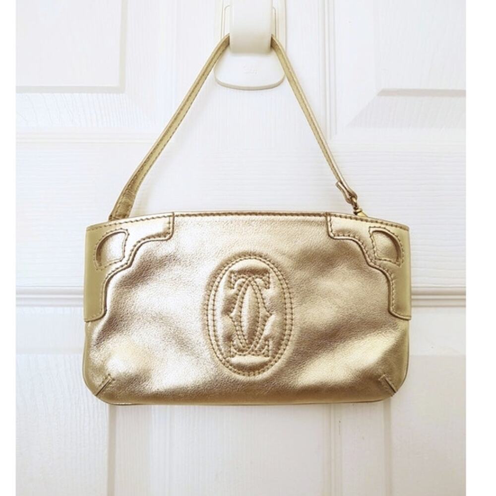 Cartier metallic leather Cartier baguette mini bag EUC